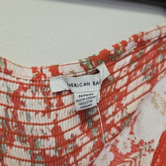 American Eagle Halter Wide leg Floral Jumpsuit Red M - Picture 9 of 12